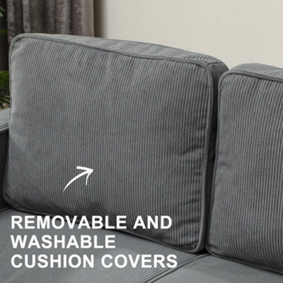 HOMCOM Compact 2 Seater Sofa with Under Seat Storage for Small Spaces Grey