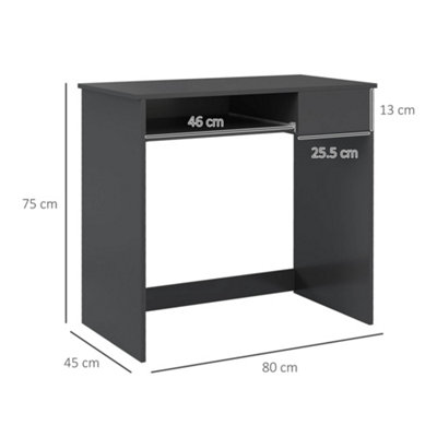 HOMCOM Compact Computer Table w/ Keyboard Tray Drawer Study Office Work ...