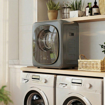 HOMCOM Compact Dryer Machine with 5 Modes, 4kg Small Tumble Dryer, Grey