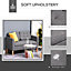 HOMCOM Compact Loveseat Sofa 2 Seater Sofa with Storage and Wood Legs Grey