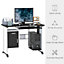 HOMCOM Computer Desk Drawer PC Writing Wooden Workstation Keyboard Black