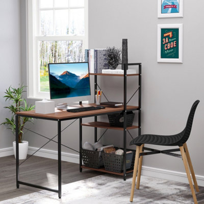 laptop table with bookshelf