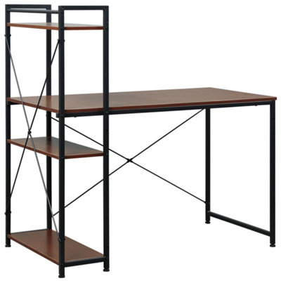 Wood desk deals metal frame