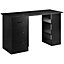 HOMCOM Computer Desk w/ Storage, Writing Study Table for Home Office, Black