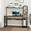 HOMCOM Computer Desk with Shelves Home Office Study Table for Small Spaces