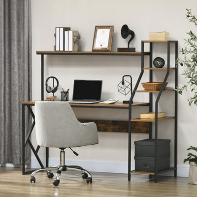 HOMCOM Computer Desk for Small Spaces, Study Writing Desk, Corner