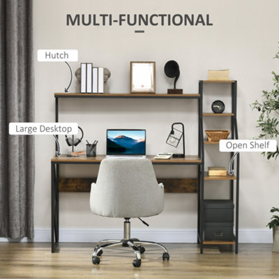 Tribesigns modern computer desk deals with 5 tier storage shelves