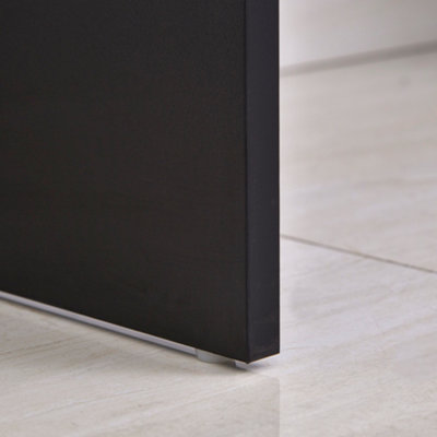 HOMCOM Computer Desk with Sliding Keyboard Tray Storage Drawer Shelf Black
