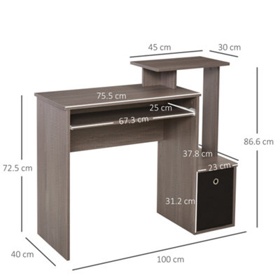 Computer table store sliding tray