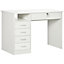 HOMCOM Computer Desk Writing Desk with Five Drawers for Home Office White