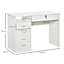 HOMCOM Computer Desk Writing Desk with Five Drawers for Home Office White