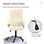 HOMCOM Computer Office Swivel Chair High Back PU Leather Height Adjustable w/ Rocking Function (Cream)