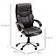 HOMCOM Computer Office Swivel Chair High Back PU Leather Height Adjustable w/ Rocking Function (Dark Brown)