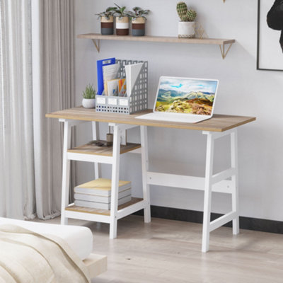 HOMCOM Computer Writing Desk w/ Shelf PC Workstation for Home Office ...