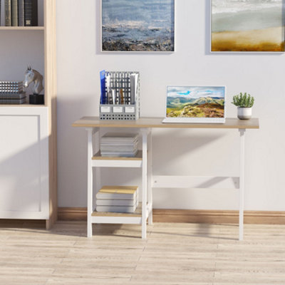 HOMCOM Computer Writing Desk w/ Shelf PC Workstation for Home Office ...