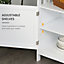 HOMCOM Console Table, Wooden Storage with Open Space and Cabinet for Kitchen