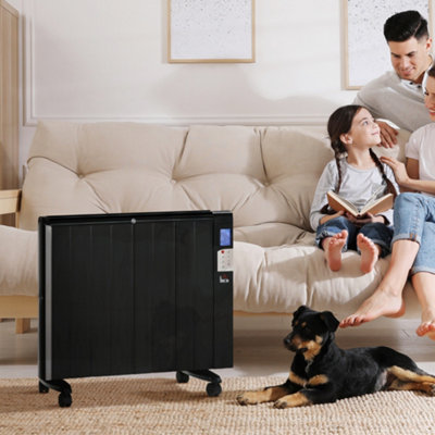 HOMCOM Convector Radiator Panel Space Heater Freestanding / Wall-mounted  Black | DIY at Bu0026Q