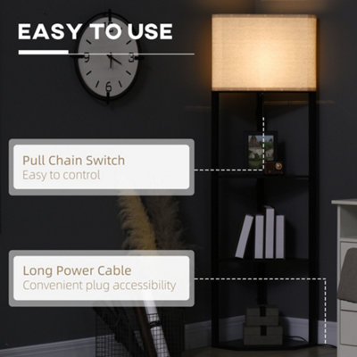Corner lamp with shelves deals