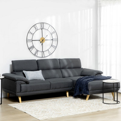 L shape grey deals couch