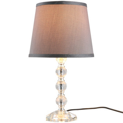 HOMCOM Crystallite Table Lamp w/ Fabric Lampshade Switch Beautiful Glass Elegant Reflective Freestanding