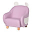 HOMCOM Cute Animal Kids Sofa PU Leather Armchair for Children's Room, Pink