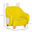 HOMCOM Cute Animal Kids Sofa PU Leather Armchair for Children's Room, Yellow