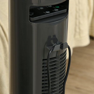 Homcom Dark Grey Smart Tower Fan - Remote Control, 3 Speed, Timer