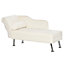 HOMCOM Deluxe Chaise Longue Designer Retro Vintage Style Sofa Lounge Day Bed With Bolster Cushion Cream White