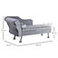 HOMCOM Deluxe Chaise Longue Designer Retro Vintage Style Sofa Lounge Day Bed With Bolster Cushion Grey