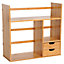 HOMCOM Desk Organiser Desktop Bookshelf 180 Degree Rotatable 2 Drawers Bamboo