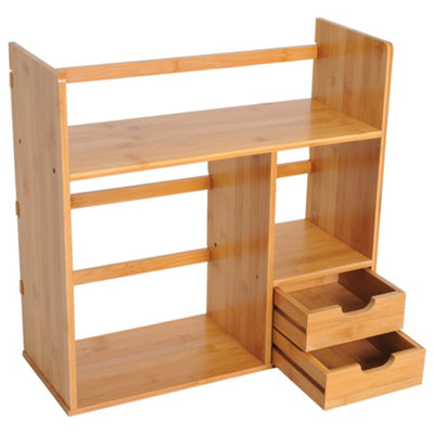 Desk Shelf Organizer,bamboo Table Rack,wood Desktop Bookshelf Kid