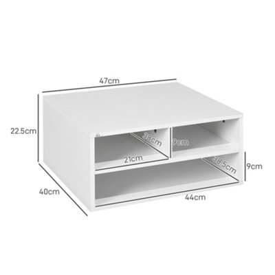 HOMCOM Printerstandaard Printertafel met Gescheiden Vak