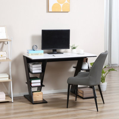 HOMCOM Dining Table for 2 People Kitchen with 6 Storage Shelves | DIY