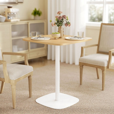HOMCOM Dining Table for 2, Small Kitchen Table with Wood Veneer Top ...