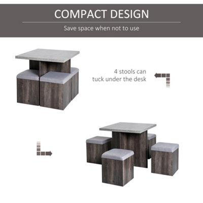 Table and store storage stools