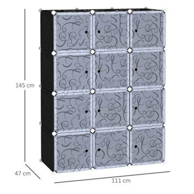 HOMCOM DIY Wardrobe Portable Interlocking Plastic Modular Closet Cube Organiser