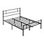 HOMCOM Double Metal Bed Frame w/ Headboard & Footboard, Underbed Storage Space