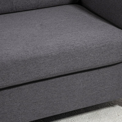 HOMCOM Double Seat Sofa Linen Upholstery Loveseat Couch w/ Armrests ...