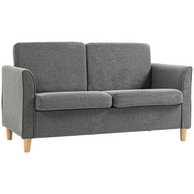 Shop HOMCOM Double Seat Sofa Linen Upholstery Loveseat Couch w ...