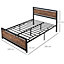 HOMCOM Double Size Metal Bed Frame w/ Headboard & Footboard, 144x195x103cm