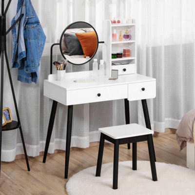 Dressing table with discount drawers and stool