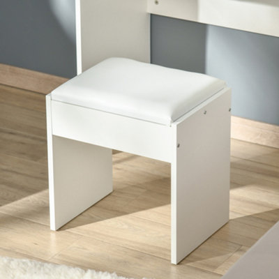 HOMCOM Dressing Table Set with Flip-up Mirror Padded Stool Sliding Drawer White