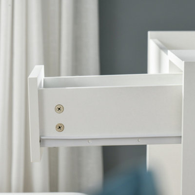 HOMCOM Dressing Table Set with Flip-up Mirror Padded Stool Sliding Drawer White