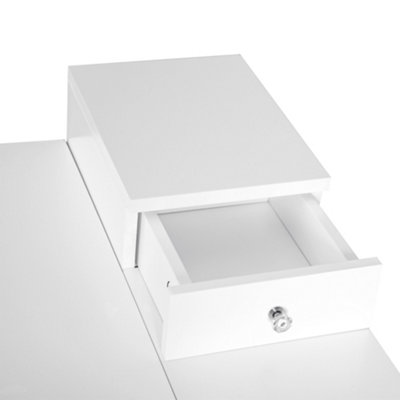 HOMCOM Dressing Table Vanity Desk Flip-up Mirror 2 Drawers, White