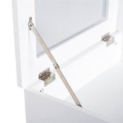 HOMCOM Dressing Table Vanity Desk Flip-up Mirror 2 Drawers, White