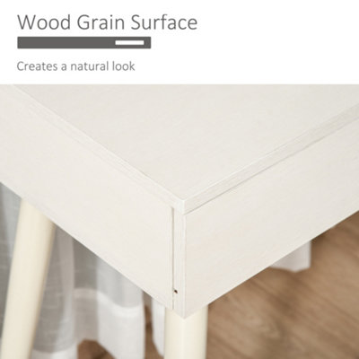 HOMCOM Dressing Table Vanity Set Make Up Desk with Mirror & Stool White