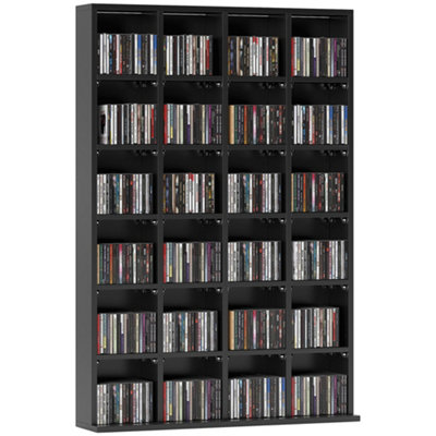 HOMCOM DVD CD Media Storage Rack, Video Display Unit, 89 x 130.5 cm, Black