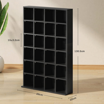 HOMCOM DVD CD Media Storage Rack, Video Display Unit, 89 x 130.5 cm, Black