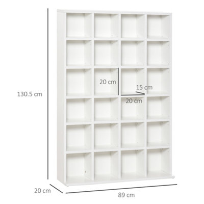 HOMCOM DVD CD Media Storage Rack, Video Display Unit, 89 x 130.5 cm, White
