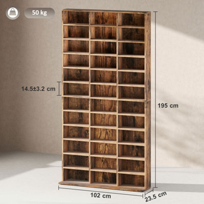 HOMCOM DVD CD Media Storage Rack, Video Display Unit, Rustic Brown